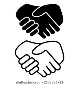 handshake icon, simple flat style, illustration, logo sign symbol pictogram template, for ui or ux isolated on white for mobile app, editable