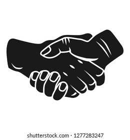 Handshake icon. Simple illustration of handshake vector icon for web design isolated on white background