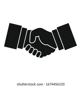Handshake icon. Simple illustration of handshake vector icon for web design isolated on white background