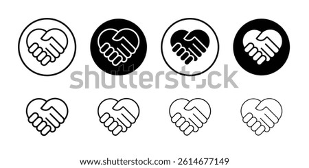 Handshake icon Simple outline vector logo