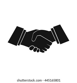 Handshake icon in simple style isolated on white background