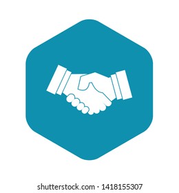 Handshake icon in simple style on a white background vector illustration