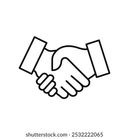Handshake icon. simple thin line icon.