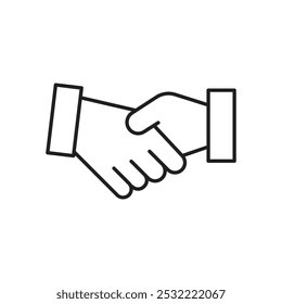 Handshake icon. simple thin line icon.