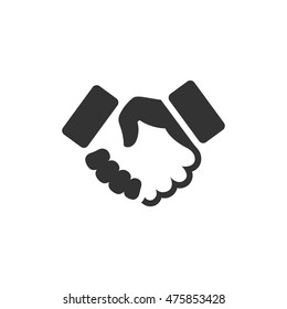 Handshake icon in single grey color. Business people agreement