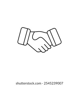 Handshake Icon Single Thin line vector art set