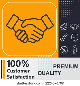Handshake icon. Social media sign. Vector illustration