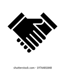 Handshake icon. Solid style. Isolated on white background.