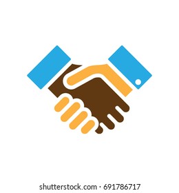 Handshake icon. Stop racism concept. Vector illustration.