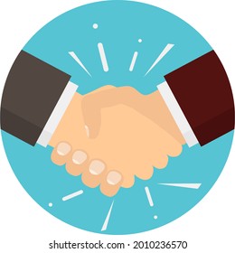 Handshake, Handshake-Symbol, erfolgreicher Abschluss der Transaktion. Vektorgrafik. Vektorgrafik.