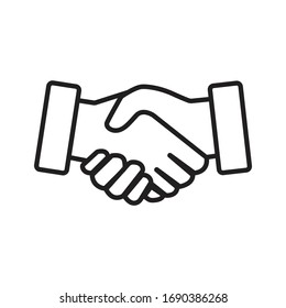 handshake icon symbol. black and vector