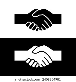 Handshake icon. Symbol of business, trust, contract or agreement. The ritual of a transaction or purchase, a greeting or farewell. A gesture of gratitude, congratulation or reconciliation.