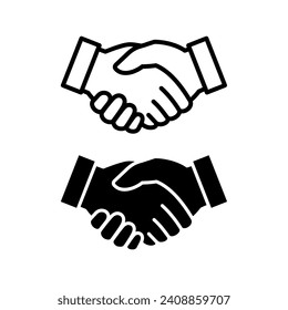 Handshake icon. Symbol of business, trust, contract or agreement. The ritual of a transaction or purchase, a greeting or farewell. A gesture of gratitude, congratulation or reconciliation.