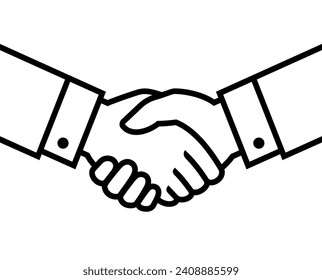 Handshake icon. Symbol of business, trust, contract or agreement. The ritual of a transaction or purchase, a greeting or farewell. A gesture of gratitude, congratulation or reconciliation.