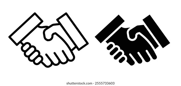 Handshake icon symbol collection on white background.