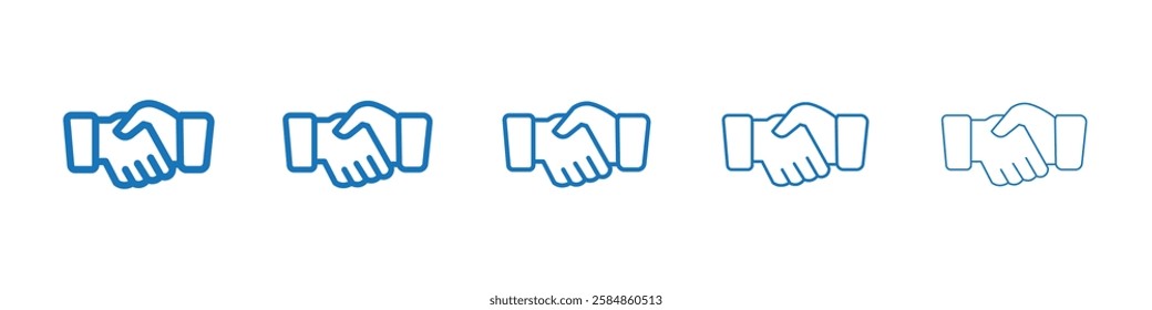 Handshake icon Symbol collection thin outline set
