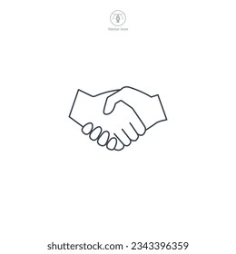 Handshake icon symbol vector illustration isolated on white background
