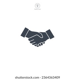 Handshake icon symbol vector illustration isolated on white background