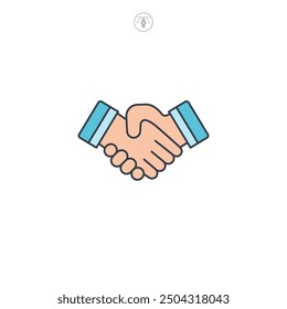 Handshake icon symbol vector illustration isolated on white background