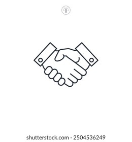 Handshake icon symbol vector illustration isolated on white background