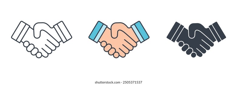 Handshake icon symbol vector illustration isolated on white background