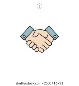 Ilustración vectorial del símbolo del icono del apretón de manos aislada en el fondo blanco