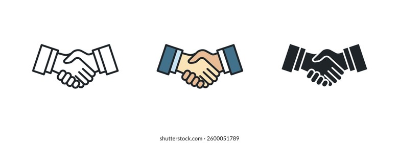 Handshake icon symbol vector illustration isolated on white background