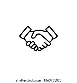 handshake icon symbol vector on white background