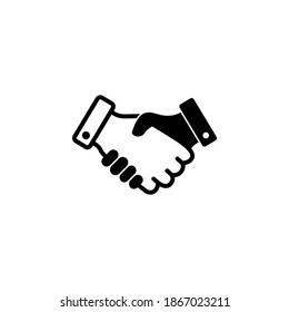handshake icon symbol vector on white background