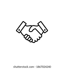 símbolo de icono de apretón de manos vector en fondo blanco