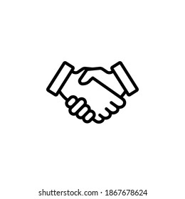 handshake icon symbol vector on white background
