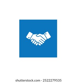 The handshake icon symbolizes friendship, trust, and collaboration, while in business it represents a mutual agreement or partnership rooted in contractuality. EPS 10