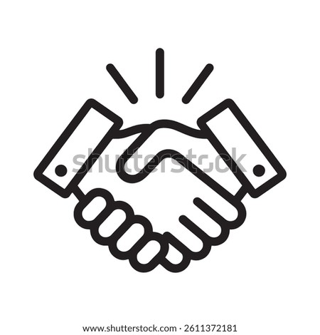 Handshake Icon Symbolizing Agreement and Partnership Editable Vector Illustration isolated on a white background