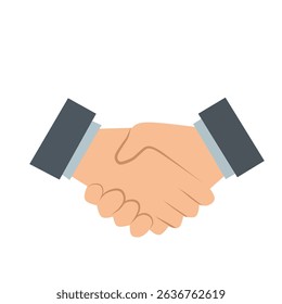Handshake icon symbolizing partnership, collaboration, business agreement, and teamwork. Flat vector design for corporate use