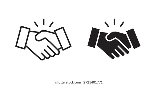 Icono de apretón de manos para la Plantilla. Conjunto de gráficos de Vector de iconos