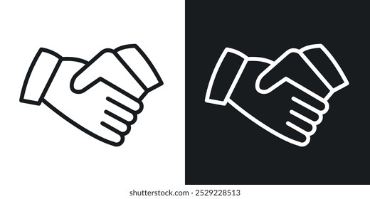 Handshake icon in Thin line black color. flat simple vector symbols illustration.