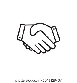 Handshake icon Thin line flat illustration