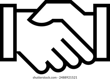 handshake icon. Thin linear style design isolated on white background