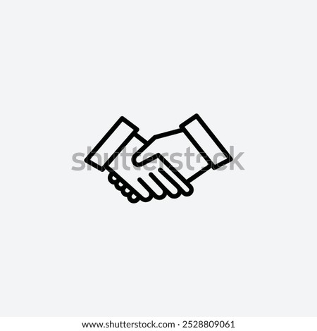Handshake icon in tree different line stroke sizes.