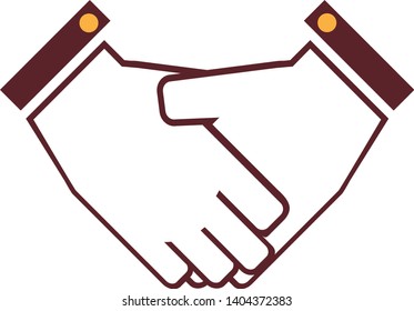 Handshake icon in trendy flat style isolated on white background