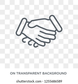 Handshake icon. Trendy flat vector Handshake icon on transparent background from Hands and guestures collection. High quality filled Handshake symbol use for web and mobile