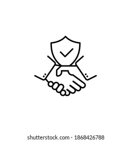 Handshake icon. Trust concept. Partnership and agreement symbol. Vector EPS 10. Isolated on white background