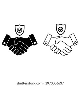 handshake icon, trust icon vector sign symbol 