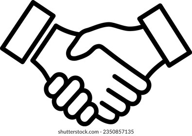 The handshake icon of two hands as concept of business trust, commitment and partnership