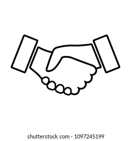 Handshake icon. Two hands shaking in confirmation of business contract, agreement, partnership or alliance. Vector Illustration