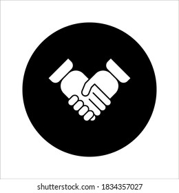Handshake icon - Two hands together. Heart symbol vector illustration. editable color. vector icon on white background