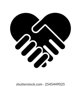 Handshake icon - Two hands together.on white background .color editable