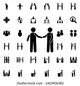 Handshake icon. Universal set of conversation for website design and development, app development