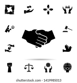 handshake icon. Universal set of human rights for website design and development, app development
