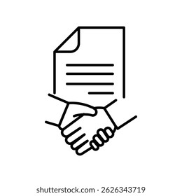 handshake icon vector art design set on white background